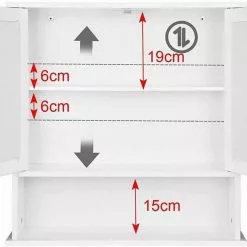 EUGAD Spiegelschrank Hängeschrank mit Ablage mit Ablage Schminkschrank aus Holz 56 x 58 x 13 cm weiß -Eugad Möbel Einkaufen 542ad606 1f86 59b9 a282 8faf0ea09a0f