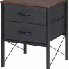 EUGAD Nachttisch (1-St), mit 2 Schubladen Couchtisch Beistelltisch für Wohnzimmer Nachtkommode Nachtschrank für Schlafzimmer industrieller Stil