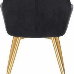 EUGAD Esszimmerstuhl (1 Stück), Wohnzimmerstuhl aus Samt Polsterstuhl mit Armlehnen und Rückenlehne, Gestell aus Metall mit goldenen Beine Dunkelgrau Schwarz -Eugad Möbel Einkaufen 54b39c2e 1bf8 45f9 b192 d06b01062c2c