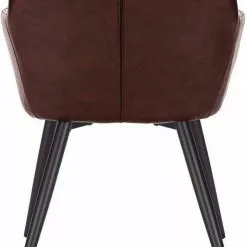 EUGAD Esszimmerstuhl, aus Kunstleder mit Armlehnen und Rückenlehne Gestell aus Metall Schwarz Braun, Dunkelbraun, Dunkelgrau -Eugad Möbel Einkaufen 550a3d09 e0dd 50f3 9eb9 2757622e7b64