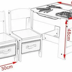 EUGAD Kindersitzgruppe, (3-tlg), 1 Kindertisch und 2 Stühle mit Stauraum, Maltisch für Kinder Kindermöbel Set, Tischplatte abnehmbar Weiß -Eugad Möbel Einkaufen 553f9886 84f4 4dc1 8562 76cc4a8e14de