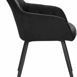 EUGAD Esszimmerstuhl (1 Stück), Wohnzimmerstuhl aus Stoff, Polsterstuhl mit Armlehnen und Rückenlehne, Gestell aus Metall Anthrazit, Braun, Grau -Eugad Möbel Einkaufen 55896cfd 2658 5abd 9d65 10794ce8f7aa