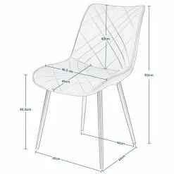 EUGAD Esszimmerstuhl (2 Stück), Küchenstuhl, Polsterstuhl Stuhl,Wohnzimmerstuhl ohne Armlehne, Metallbeine, Samt, Hellgrau Dunkelgrau, Schwarz -Eugad Möbel Einkaufen 56010295 0ed8 4ab6 bddf b3003a31b865