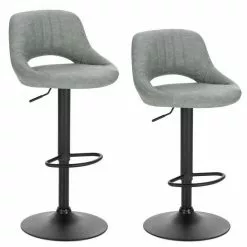 EUGAD Barhocker (2 St), 2er-Set 360° drehbar stufenlos höhenverstellbar mit Rückenlehne aus Kunstleder und Stahl Dunkelbraun Anthrazit, Grau -Eugad Möbel Einkaufen 56158838 5407 5cb9 821b 6dd03213f01a