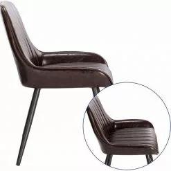 EUGAD Esszimmerstuhl, 4 Stücke Retro Küchenstuhl Sitzfläche aus PU mit Metallbeine Schwarz Braun, Dunkelbraun, Dunkelgrün, Grau -Eugad Möbel Einkaufen 563badb1 a90e 559a bf9f 9be74d005488