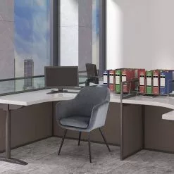 EUGAD Polsterstuhl (1 Stück), Küchenstuhl Samt Stuhl Sessel mit Armlehne, Metallbeine, für Esszimmer Wohnzimmer, Schwarz Dunkelgrau -Eugad Möbel Einkaufen 570ff2b9 3427 5a7b 9be0 bb4327d1aa12