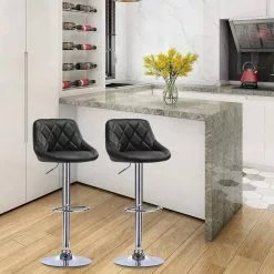 EUGAD Barhocker, 2er-Set Barstühle, höhenverstellbar, 360°drehbar Weiß Bordeaux, Cremewei&szlig;, Grau, Khaki, Rot, Schwarz, Wei&szlig; -Eugad Möbel Einkaufen 57c71056 6e54 5bbf 8dc3 85c7539341bc