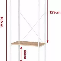 EUGAD Kleiderständer, Garderobenständer mit 2 Ablagen Holz Metall Schwarz-Hell Eiche Schwarz-Vintage, Weiß-Eiche -Eugad Möbel Einkaufen 584ef92a c56d 55cc 8dcd 18300c86621e