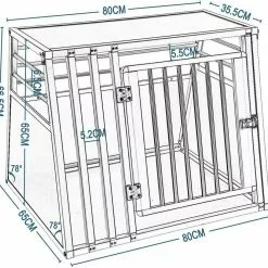 EUGAD Tiertransportbox, Hundetransportbox Alu Hundebox Reisebox Autobox für große Hunde Husky Samojede Weimaraner Border Collie Chow-Chow Shetland Sheepdog 80 x 65 x 65 cm XL Schwarz -Eugad Möbel Einkaufen 58d69077 2b78 4f60 a49c 6dd680afffb7