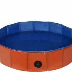 EUGAD Planschbecken, Hundepool Swimmingpool für Hunde Katzen rot