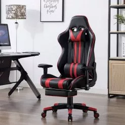 EUGAD Gaming-Stuhl (1 Stück), mit Fußstütze Racing Stuhl Drehstuhl Bürostuhl Schreibtischstuhl PC Stuhl mit Wippfunktion Höhenverstellbar Kunstleder Weiß Grau, Rot, Weiß -Eugad Möbel Einkaufen 59723072 bd2e 4d8a aa48 1427eb71ce5e