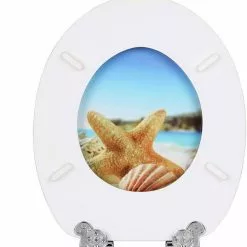 EUGAD WC-Sitz (1-St), Toilettensitz, WC Sitz mit Absenkautomatik, MDF, Holz, Softclose Scharnier Gr&uuml;ne Bl&auml;tter, Holzfarbe, Lilie, Seestern, Seestern Am Strand, Seestern Sonnenuntergang, Stone, &lrm;Lila Blume und Stones -Eugad Möbel Einkaufen 59df1d98 f267 44c7 9e56 c4f64963b72c