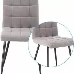 EUGAD Esszimmerstuhl (4 Stück), Polsterstuhl Wohnzimmerstuhl Samtstuhl Sessel mit Rückenlehne, Metallbeine, Sitzfläche aus Samt, Blau Creme, Dunkelgrau, Hellgrau, Rosa -Eugad Möbel Einkaufen 5a8ee000 2425 45eb a6a8 9ef6290f2c5b