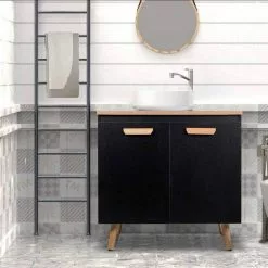 EUGAD Waschbeckenunterschrank Badschrank Unterschrank mit 2 Türe Weiß Grau, Schwarz, Wei&szlig; -Eugad Möbel Einkaufen 5af295af 4f5c 510d 8f71 cc6f940bd0d3