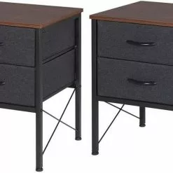 EUGAD Nachttisch (1-St), mit 2 Schubladen Couchtisch Beistelltisch für Wohnzimmer Nachtkommode Nachtschrank für Schlafzimmer industrieller Stil -Eugad Möbel Einkaufen 5b8f2ac9 394f 4347 88cf 56b2cd6f5c0b