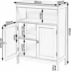 EUGAD Badkommode, Badschrank Beistellschrank, mit Doppeltür, 3 Fächern, MDF, Weiß -Eugad Möbel Einkaufen 5cc1bfdd d064 567d ac78 f182a77df687