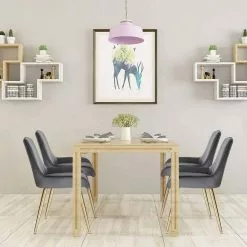 EUGAD Esszimmerstuhl, 4 Stücke Retro Küchenstuhl Sitzfläche aus Samt mit Metallbeine Dunkelgrün Bordeaux, Dunkelgrau, Dunkelgrün, Hellgrau, Rosa, Schwarz -Eugad Möbel Einkaufen 5d17df23 f999 5756 bb37 7567212737cc