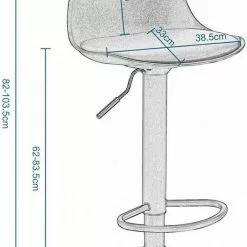 EUGAD Barhocker, mit Rückenlehne, Barstühle Höhenverstellbar und 360° Drehbar, Zeitgenössisch für Esszimmer, Bar Schwarz Grau -Eugad Möbel Einkaufen 5d8355b7 987a 54ef 854c 5fe7854c92f4