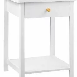 EUGAD Nachttisch, Nachtkommode Sofatisch Kaffeetisch Beistelltisch Nachtschrank für Wohnzimmer Schlafzimmer mit Schublade mit Ablage aus MDF Weiß -Eugad Möbel Einkaufen 5dd55404 d10b 5590 a985 6e15a8786da0