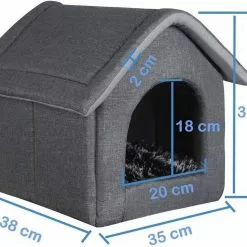 EUGAD Tierbett, Katzenhaus Katzenhöhle herausnehmbarer Matte Dunkelgrau, Hellgrau -Eugad Möbel Einkaufen 5e3f42e3 f515 5a2c 83ef e2cfa759b71e