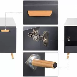 EUGAD Waschbeckenunterschrank Badschrank Unterschrank mit 2 Türe Weiß Grau, Schwarz, Wei&szlig; -Eugad Möbel Einkaufen 6025a4e0 25e2 5e22 9abe bb16e8f1e42c