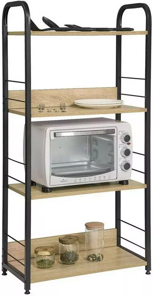 EUGAD Küchenregal, Standregal Metallregal mit 4 Ablagen, Breite 30 cm 1 EUGAD Küchenregal, Standregal Metallregal mit 4 Ablagen, Breite 30 cm