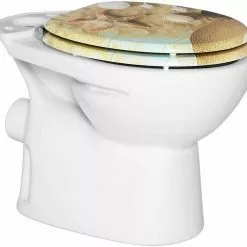 EUGAD WC-Sitz (1-St), Toilettensitz, WC Sitz mit Absenkautomatik, MDF, Holz, Softclose Scharnier Gr&uuml;ne Bl&auml;tter, Holzfarbe, Lilie, Seestern, Seestern Am Strand, Seestern Sonnenuntergang, Stone, &lrm;Lila Blume und Stones -Eugad Möbel Einkaufen 6187bd0a 1699 4541 a7d8 97c12b4919a7