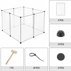 EUGAD Freigehege, Freigehege für Kaninchen Hasen Meerschweinchen Welpenauslauf DIY 8 Platten Transparent 102 x 102 x 70 cm 12 EUGAD Freigehege, Freigehege für Kaninchen Hasen Meerschweinchen Welpenauslauf DIY 8 Platten Transparent 102 x 102 x 70 cm -Eugad Möbel Einkaufen 6228a069 396a 5c1d adf7 8129151750a9