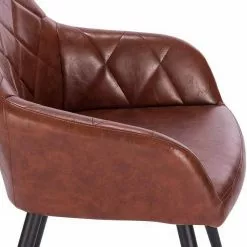 EUGAD Esszimmerstuhl, aus Kunstleder mit Armlehnen und Rückenlehne Gestell aus Metall Schwarz Braun, Dunkelbraun, Dunkelgrau -Eugad Möbel Einkaufen 63cb2273 b692 533c b87c 2e7a150c47f5