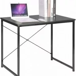 EUGAD Schreibtisch, Computertisch Esstisch Holz Stahl 80x60x70 cm Holz Vintage+schwarz Hell Eiche+schwarz, Hell Eiche+weiß, Marmor+schwarz -Eugad Möbel Einkaufen 64a1c503 206b 5879 a31b a42bd2006ac2