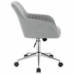 EUGAD Schreibtischstuhl, Bürostuhl Bürohocker Rollhocker aus Leinen Hellgrau Duneklgrau -Eugad Möbel Einkaufen 664a09b2 c105 53f7 bcba 389098d57cdf