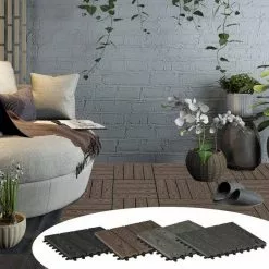 EUGAD WPC-Fliesen, WPC Fliesen Klickfliesen in Holzoptik 22 Stücke für 2m² Hellgrau Anthrazit, Braun, Coffee -Eugad Möbel Einkaufen 66aad6fb 7a89 5b1e b82d be4a4f8feb65