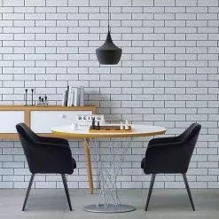 EUGAD Polsterstuhl (1 Stück), Küchenstuhl Samt Stuhl Sessel mit Armlehne, Metallbeine, für Esszimmer Wohnzimmer, Schwarz Dunkelgrau -Eugad Möbel Einkaufen 67330550 9943 4bd7 9393 42bade68d14f