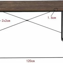 EUGAD Schreibtisch, mit Bücherregal 120x60x70 cm Schwarz Marmor Holz Vintage -Eugad Möbel Einkaufen 67b67390 6390 5f12 8d8d d260ec985801