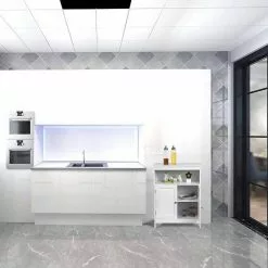 EUGAD Badkommode, Badschrank Beistellschrank, mit Doppeltür, 3 Fächern, MDF, Weiß -Eugad Möbel Einkaufen 680493d4 7c04 5e25 b76c 7e25c7e0a7ae