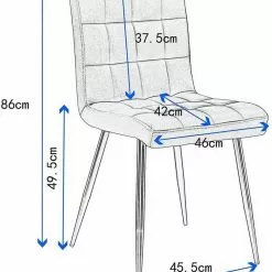 EUGAD Esszimmerstuhl (2 Stück), Polsterstuhl Wohnzimmerstuhl Samtstuhl Sessel mit Rückenlehne, Metallbeine, Sitzfläche aus Samt, Dunkelgrün Blau, Creme, Dunkelgrau, Dunkelgr&uuml;n, Hellgrau, Rosa -Eugad Möbel Einkaufen 684f26b3 59f2 5146 a2af 06fff3c95608