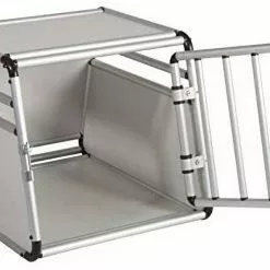 EUGAD Tiertransportbox, Hundetransportbox Alu Hundebox Reisebox Autobox für kleine/mittlere Hunde Französische Bulldogge Beagle Terriers Dackel Shiba Inu 69 x 54 x 50 cm L -Eugad Möbel Einkaufen 686691d4 7a1c 4b12 8deb a54747d12c43