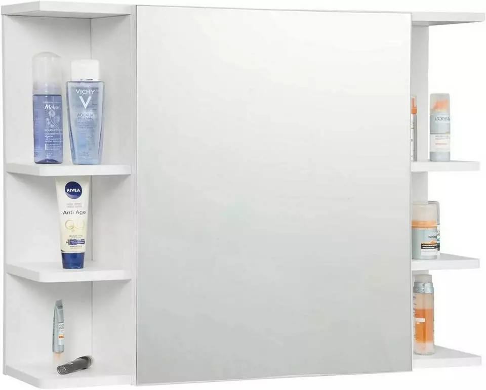 EUGAD Spiegelschrank Badezimmerspiegel Hängeschrank mit 8 Ablagen mit Tür Weiß 9 EUGAD Spiegelschrank Badezimmerspiegel Hängeschrank mit 8 Ablagen mit Tür Weiß – Bild 9