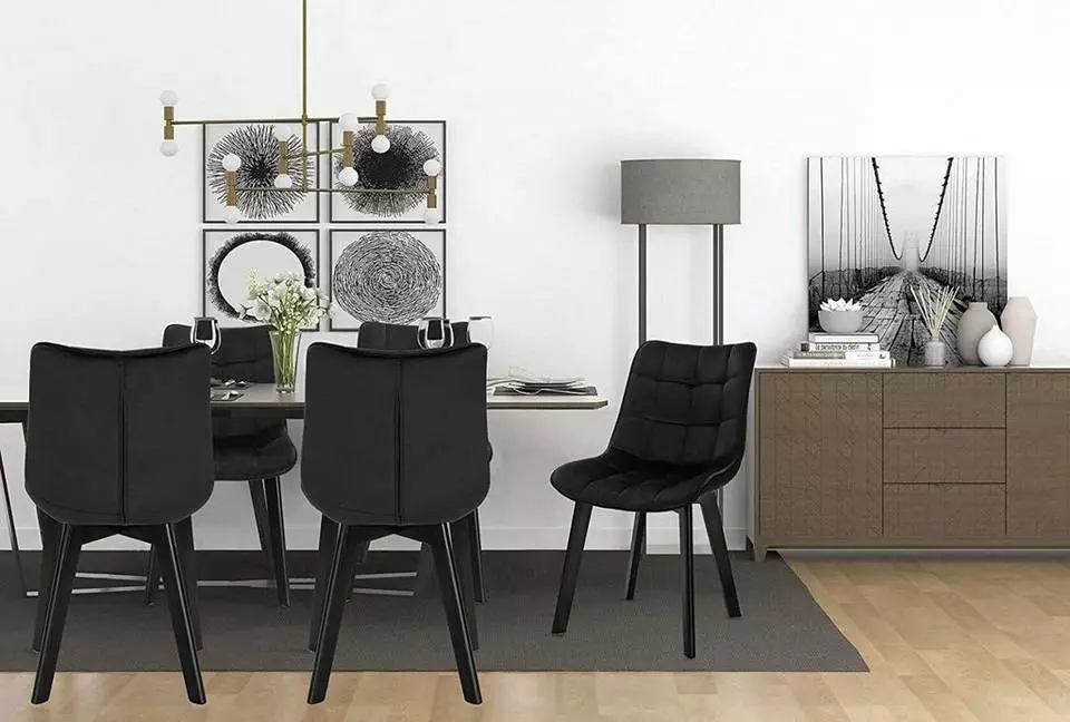 EUGAD Esszimmerstuhl (1 Stück), Wohnzimmerstuhl mit Rückenlehne, Polsterstuhl Küchenstuhl Weich Samt und Holz für ESS- und Wohnzimmer Dunkelgrau Dunkelgrün, Rosa, Schwarz 10 EUGAD Esszimmerstuhl (1 Stück), Wohnzimmerstuhl mit Rückenlehne, Polsterstuhl Küchenstuhl Weich Samt und Holz für ESS- und Wohnzimmer Dunkelgrau Dunkelgrün, Rosa, Schwarz – Bild 10