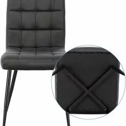 EUGAD Esszimmerstuhl (4 Stück), Polsterstuhl Wohnzimmerstuhl Samtstuhl Sessel mit Rückenlehne, Metallbeine, Sitzfläche aus Samt, Blau Creme, Dunkelgrau, Hellgrau, Rosa -Eugad Möbel Einkaufen 691c054d 82c1 45cc a456 83d8b87fbbdc