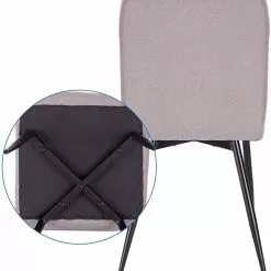 EUGAD Esszimmerstuhl (4 Stück), Küchenstuhl Polsterstuhl, mit Rückenlehne, Metallbeine, Sitzfläche aus Leinen, Hellgrau -Eugad Möbel Einkaufen 69decab9 7119 4155 a13b 6c2fe977b170