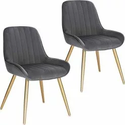 EUGAD Esszimmerstuhl (2 Stück), Küchenstuhl Wohnzimmerstuhl Sitzfläche aus Samt mit Metallbeine,Stuhl für Esszimmer Wohnzimmer Küche, Hellgrau Bordeaux, Dunkelgrau, Dunkelgrün, Rosa -Eugad Möbel Einkaufen 6a12e065 457c 423e b57f 358d9cbe4b19