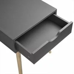 EUGAD Nachttisch, Beistelltisch mit Schublade Nachtkommode, Holzbeine MDF, Grau Wei&szlig; -Eugad Möbel Einkaufen 6afc54bb 0768 5147 9e56 65282dd7610d