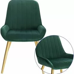 EUGAD Esszimmerstuhl (2 Stück), Küchenstuhl Wohnzimmerstuhl Sitzfläche aus Samt mit Metallbeine,Stuhl für Esszimmer Wohnzimmer Küche, Hellgrau Bordeaux, Dunkelgrau, Dunkelgrün, Rosa -Eugad Möbel Einkaufen 6b21c262 96ee 496c 8748 13570a1a81ff