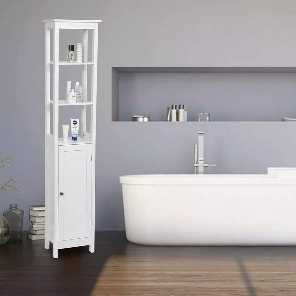 EUGAD Hochschrank Badezimmerschrank mit 5 großen Fächern, Breite/Höhe: 23/160 cm 2 EUGAD Hochschrank Badezimmerschrank mit 5 großen Fächern, Breite/Höhe: 23/160 cm – Bild 2