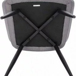 EUGAD Esszimmerstuhl (6 Stück), Wohnzimmerstuhl aus Leinen Polsterstuhl mit Armlehnen und Rückenlehne schwarze Gestell aus Metall Hellgrau Dunkelgrau -Eugad Möbel Einkaufen 6ba988aa 501d 530d ba0c 7c2bb238d635