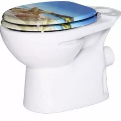EUGAD WC-Sitz (1-St), Toilettensitz, WC Sitz mit Absenkautomatik, MDF, Holz, Softclose Scharnier Gr&uuml;ne Bl&auml;tter, Holzfarbe, Lilie, Seestern, Seestern Am Strand, Seestern Sonnenuntergang, Stone, &lrm;Lila Blume und Stones -Eugad Möbel Einkaufen 6c059baa 7f52 433c 981d e42e5c11a8fc