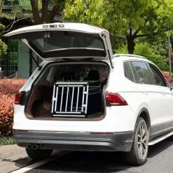 EUGAD Tierreisebox, Hundetransportbox Alu Hundebox Reisebox Autobox für kleine/mittlere Hunde Französische Bulldogge Beagle Terriers Dackel Shiba Inu 69 x 54 x 50 cm L Schwarz -Eugad Möbel Einkaufen 6cf6ced0 104e 53c6 9349 294c55e9bab9