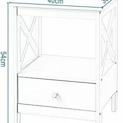 EUGAD Nachttisch, 2er-Set Beistelltisch Nachtschrank Nachtkommode Sofatisch aus MDF mit Schublade und Ablage für Schlafzimmer oder Wohnzimmer Weiß -Eugad Möbel Einkaufen 6d150f01 9b17 573b bd2e 5fab9823cb8d