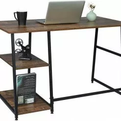 EUGAD Schreibtisch (1-St), Computertisch Bürotisch mit Ablage, 120x60x76cm, Holz Vintage -Eugad Möbel Einkaufen 6e7a4d21 d952 5923 990e 8e5a2426d5e9